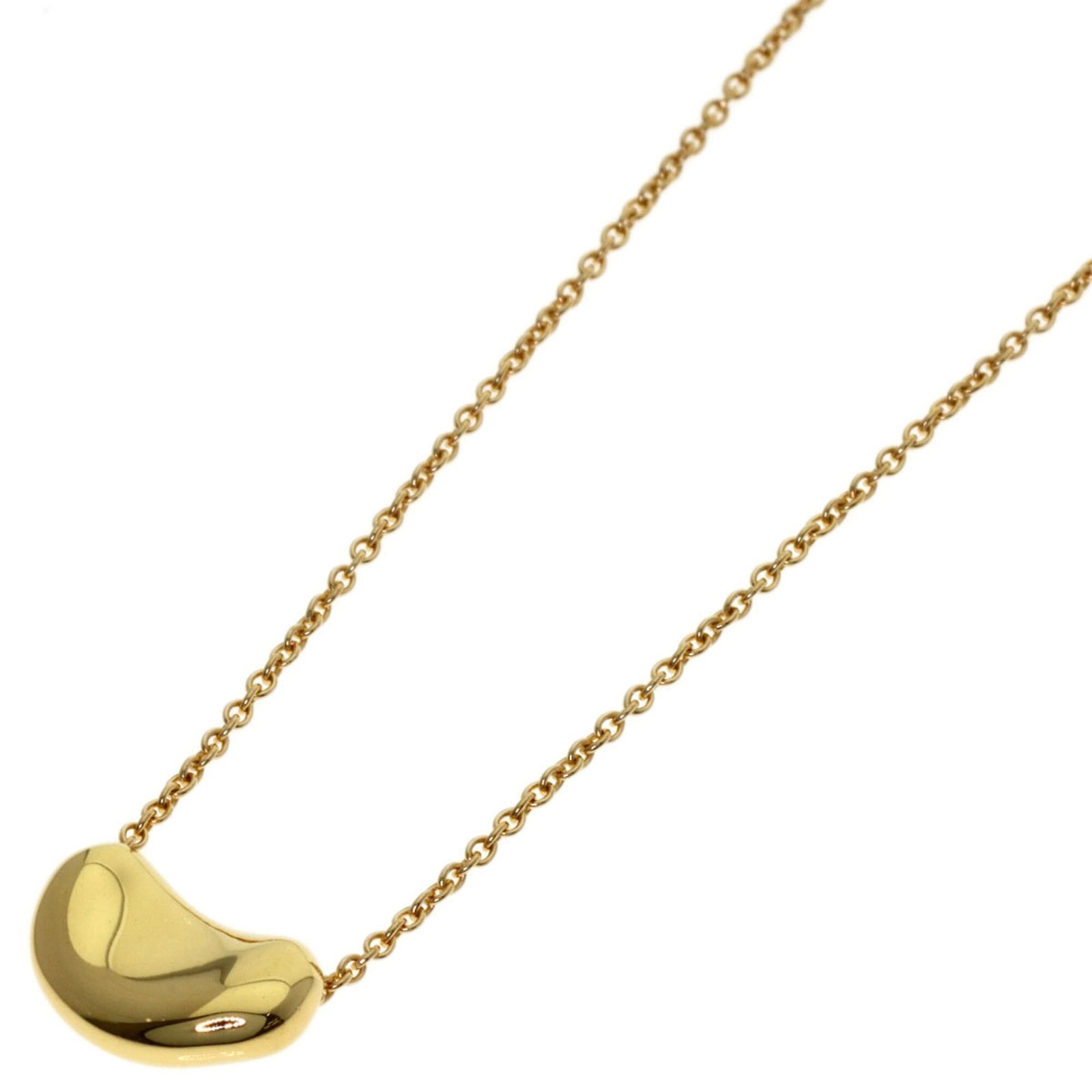 Tiffany and Co Women's 18k Gold Necklace: Tiffany and Co Women's 18k Gold Necklace Tiffany and Co's iconic women's 18k gold necklace boasts a striking design with its 7.4mm x 10.9mm pendant, set against a yellow gold (18K) chain that measures