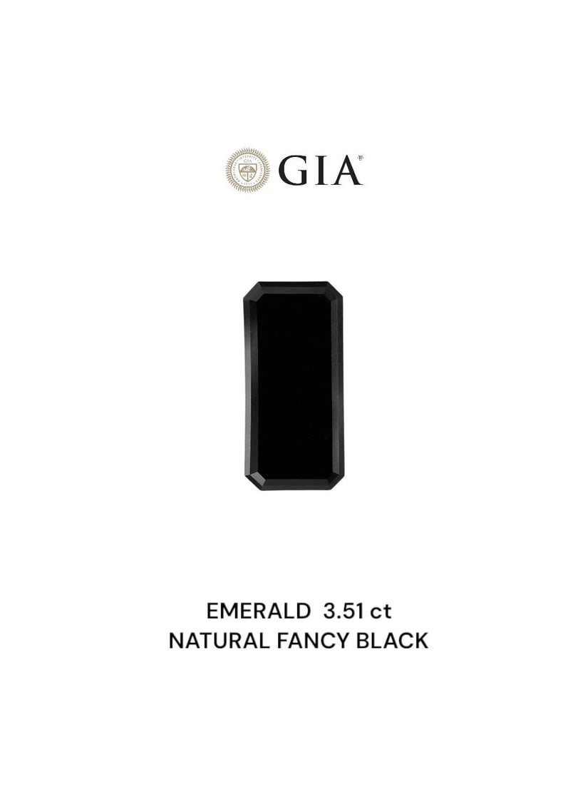 GIA Emerald 3.51ct Fancy Black VVS2 - Loose Natural Diamond (1 of 1)