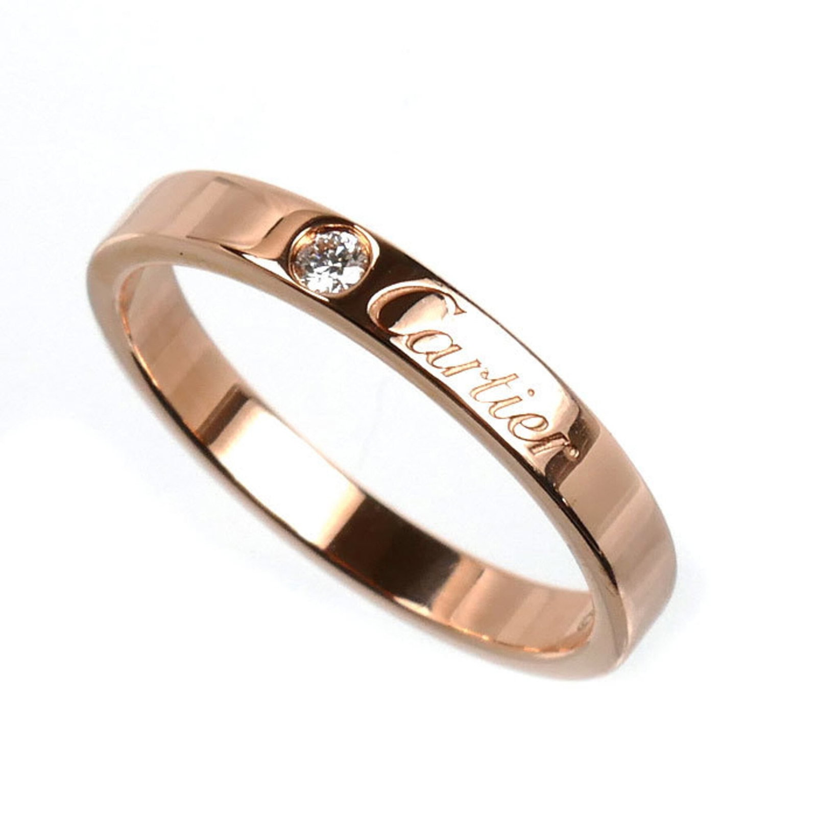 Pink Gold Cartier Band Ring 18K: Pink Gold Cartier Band Ring 18K Pink Gold Cartier Band Ring 18K features a stunning pink gold (18K) design, adorned with a diamond stone. This elegant band ring is crafted from high-quality materials 