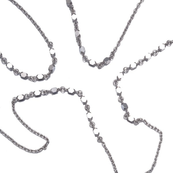 White Gold Cocoshnik Necklace Long 10K Station 416 (1 of 5)