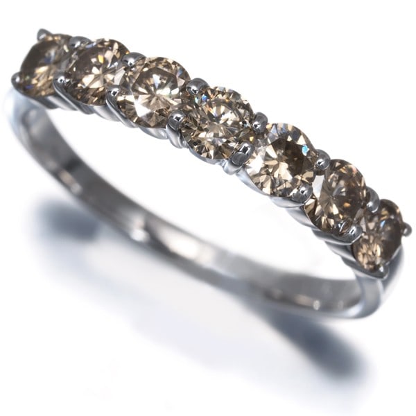 Brown Diamond 1.0Ct Ring 18K 750 White Gold (1 of 6)