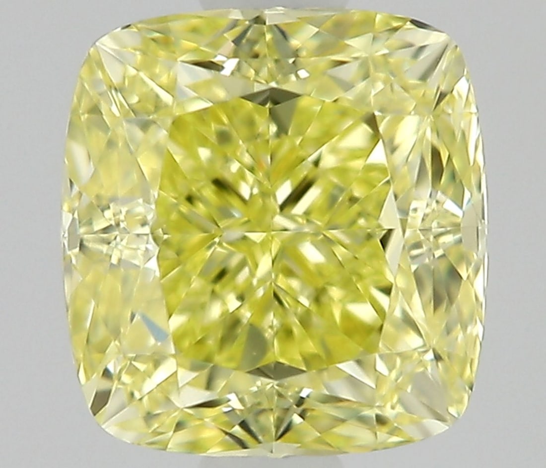 GIA Cushion Modified 0.5ct Fancy Intense Yellow VVS2 - Loose Natural Diamond: GIA Cushion Modified 0.5ct Fancy Intense Yellow VVS2 - Loose Natural Diamond GIA-certified, this 0.5ct Fancy Intense Yellow VVS2 diamond boasts exceptional clarity and color, with EX polish and VG sym