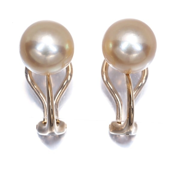 Golden Akoya Pearl Solitaire 8.5Mm 18K 750 Yellow Mikimoto Earrings: Golden Akoya Pearl Solitaire 8.5Mm 18K 750 Yellow Mikimoto Earrings 18K yellow gold earrings feature an exquisite 8.5mm Akoya pearl solitaire, carefully crafted by Mikimoto. The bright yellow metal ad