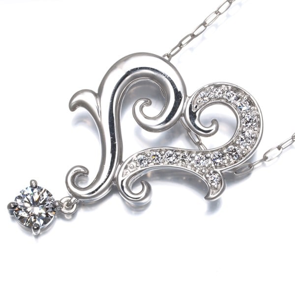 Sa Birth Necklace Diamond 0.19/ 0.09 Heart 18K 750 White Gold (1 of 4)