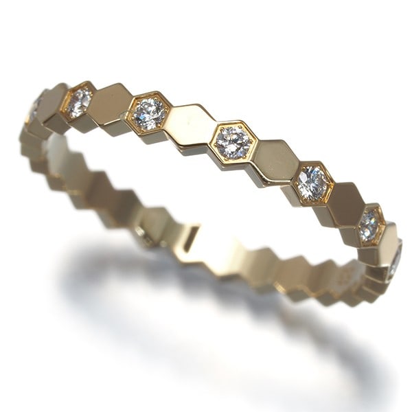 Chaumet Ring Diamond Bee My Love Honeycomb Half Eu53 18K Yg (1 of 5)