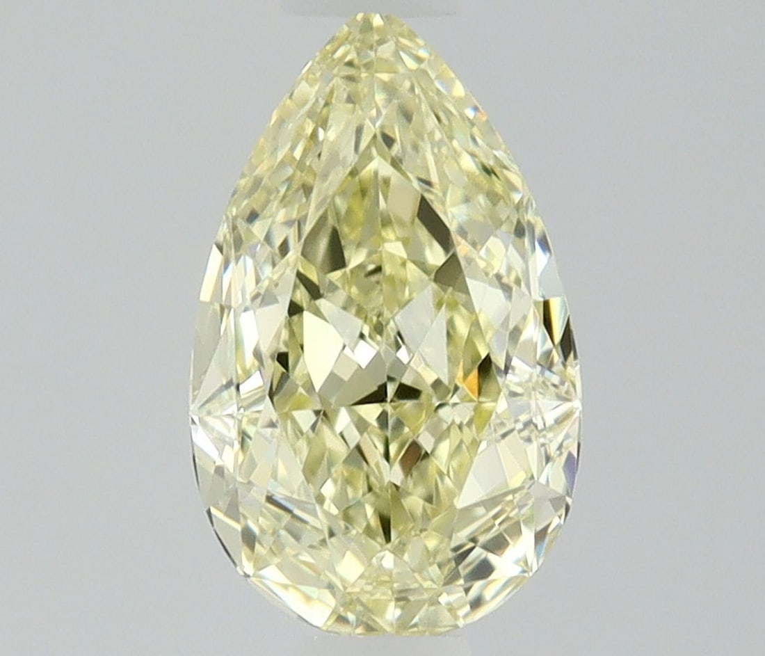 Pear 0.45ct Fancy Light Yellow IF - Loose Natural Diamond: Pear 0.45ct Fancy Light Yellow IF - Loose Natural Diamond 0.45ct Fancy Light Yellow IF - Loose Natural Diamond, bearing EX polish and VG symmetry, showcases its vibrant color in a unique light yellow