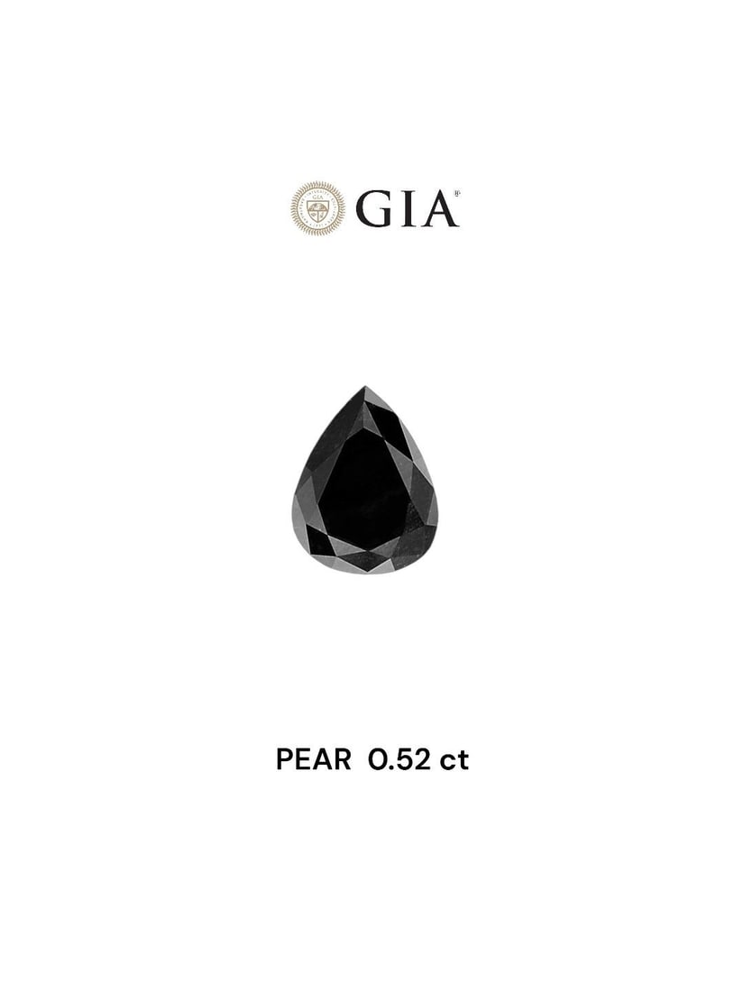 GIA Pear 0.52ct Fancy Black VVS2 - Loose Natural Diamond: GIA Pear 0.52ct Fancy Black VVS2 - Loose Natural Diamond GIA-certified, the 0.52ct Fancy Black VVS2 diamond boasts exceptional clarity and polish, with an EX symmetry that showcases its natural beauty