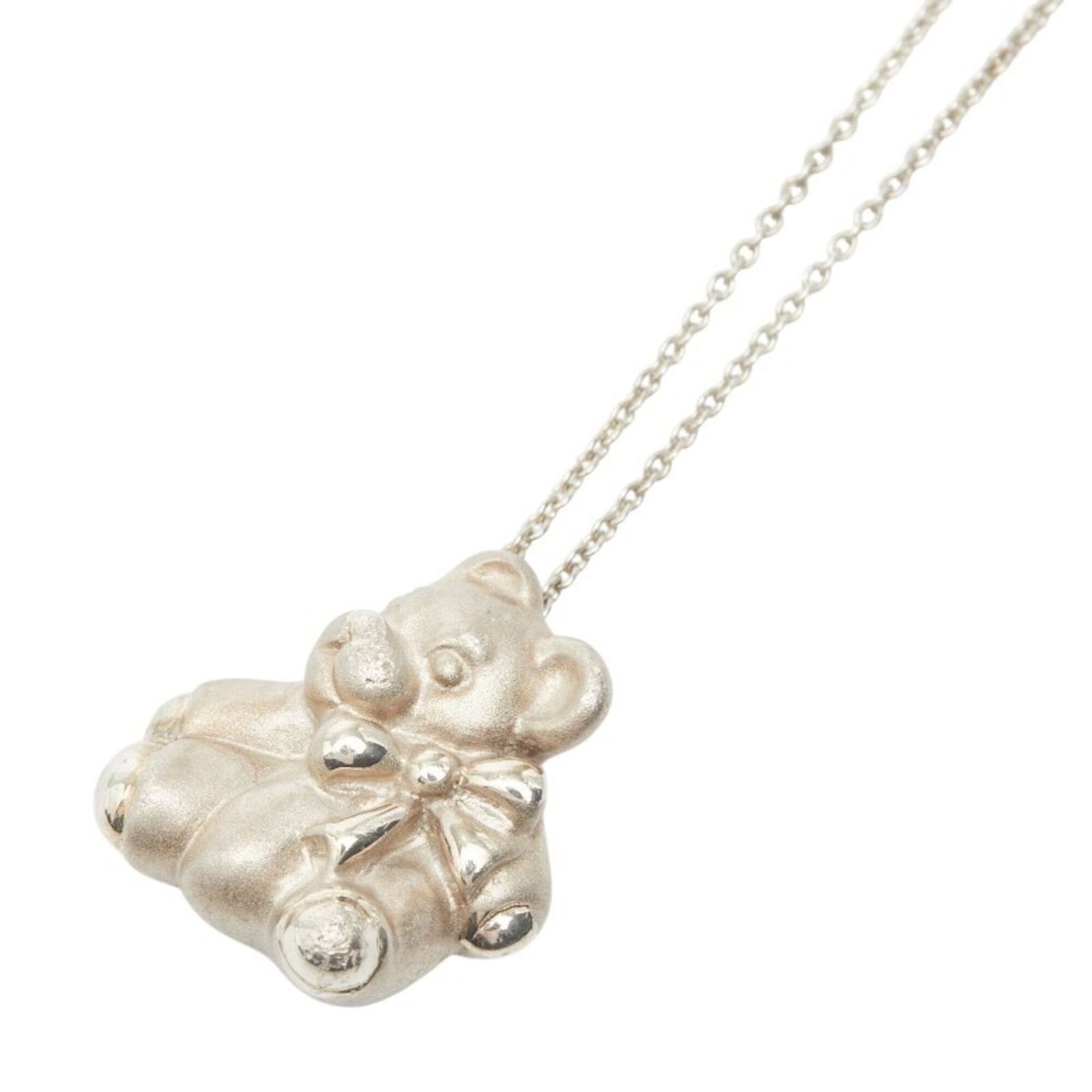 Tiffany & Co. Teddy Bear Pendant Necklace Sv925 Silver Women'S. (1 of 7)