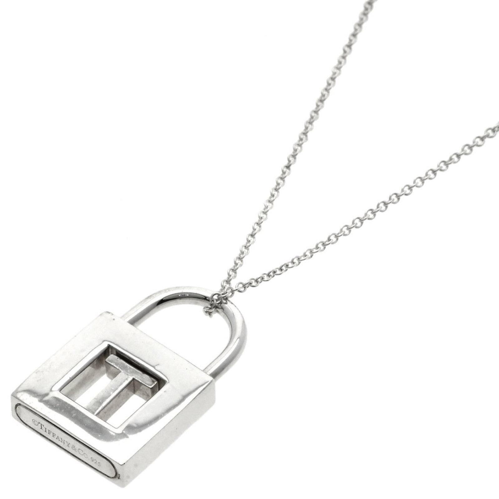 Tiffany Initial Cadena Lock Silver Women's Necklace (1 of 7)