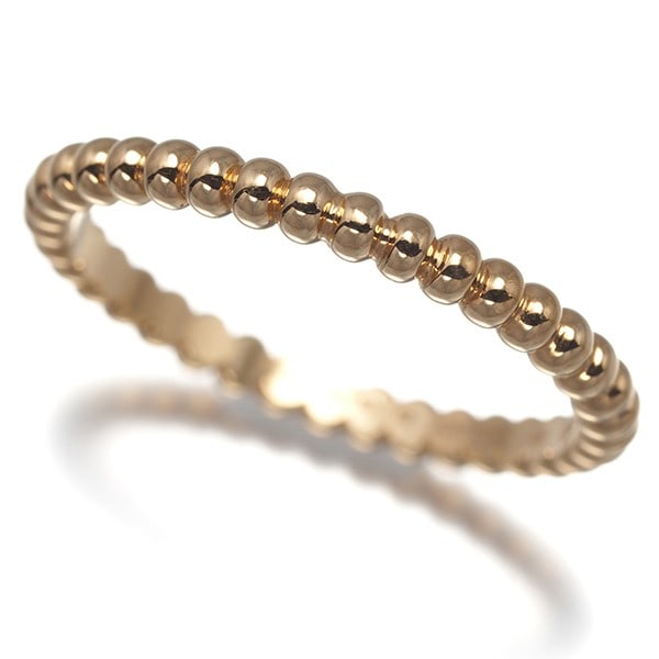 Small Perlee 750 rose gold 18K eu53 ring van cleef arpels: Small Perlee 750 rose gold 18K eu53 ring van cleef arpels Small Perlee 750 rose gold 18K Van Cleef & Arpels ring features a delicate band base metal of 18k / 750 / Rose Gold, measuring EU53 in size