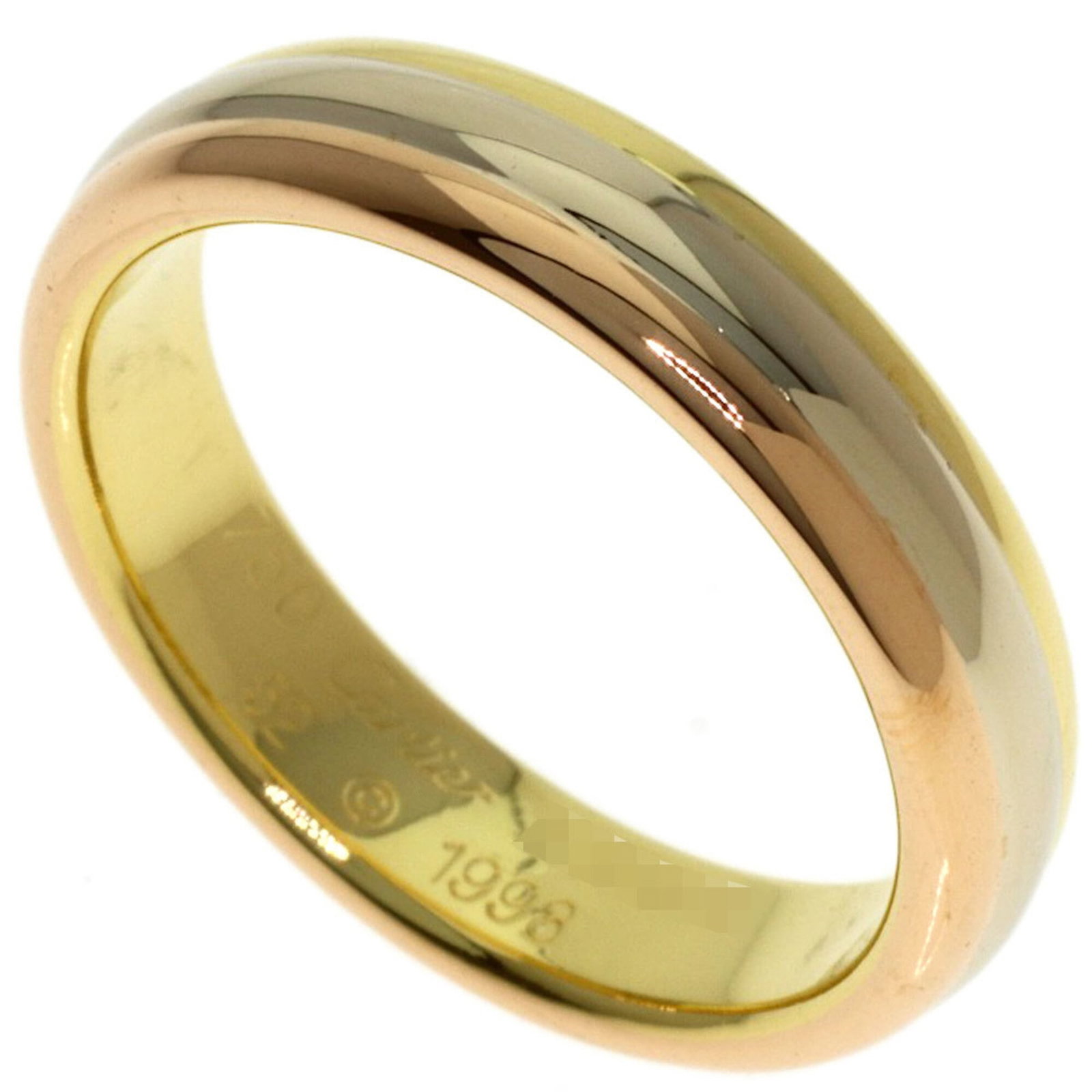 Pink Gold 18K Cartier Band Ring Yellow White: Pink Gold 18K Cartier Band Ring Yellow White Pink Gold 18K Cartier Band Ring Yellow White - A stunning piece featuring pink gold (18K), white gold (18K), and yellow gold (18K) in a sleek band ring des