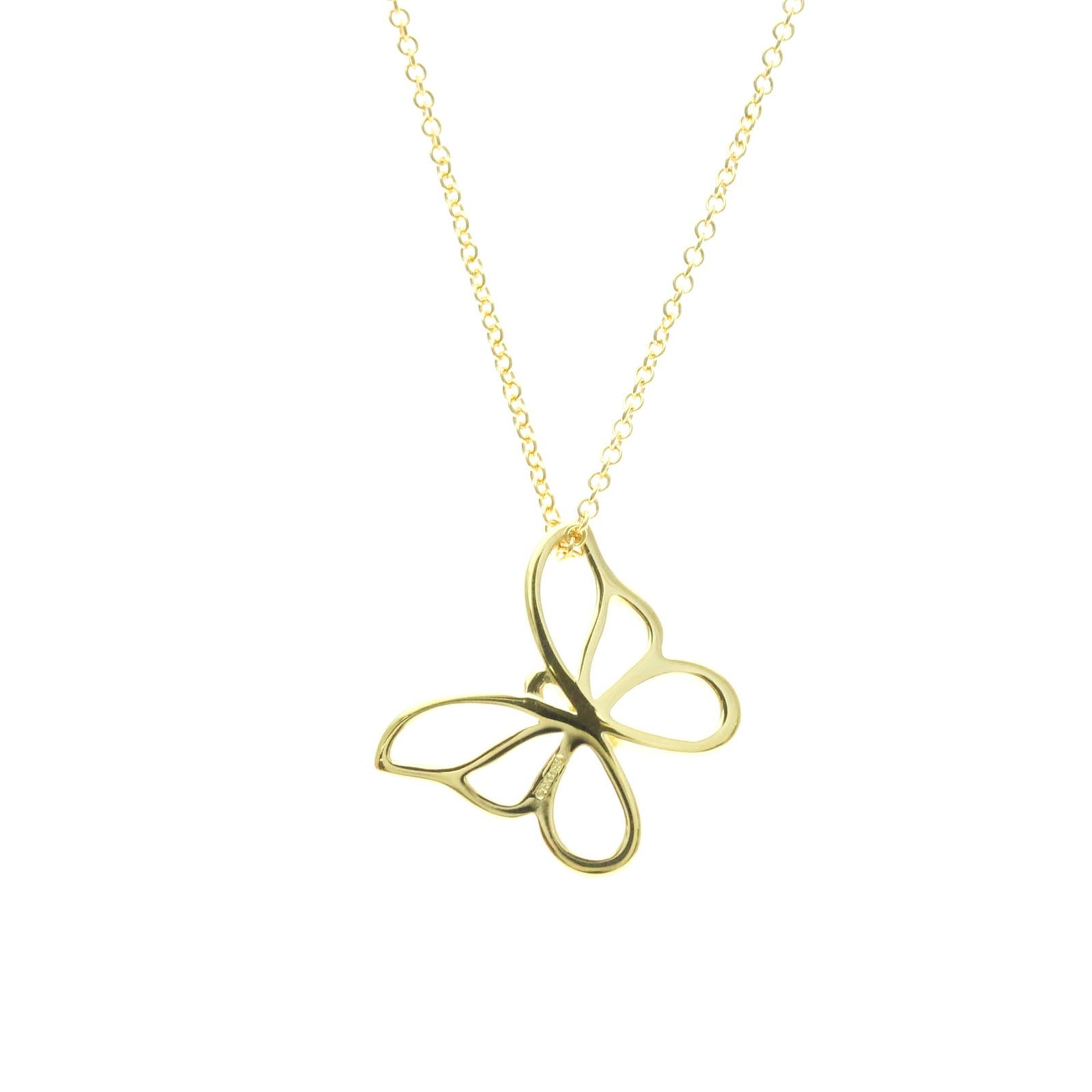 Tiffany Butterfly Necklace Yellow Gold (18K) No Stone Menwomen Fashion Pendant Necklace (Gold) (1 of 14)