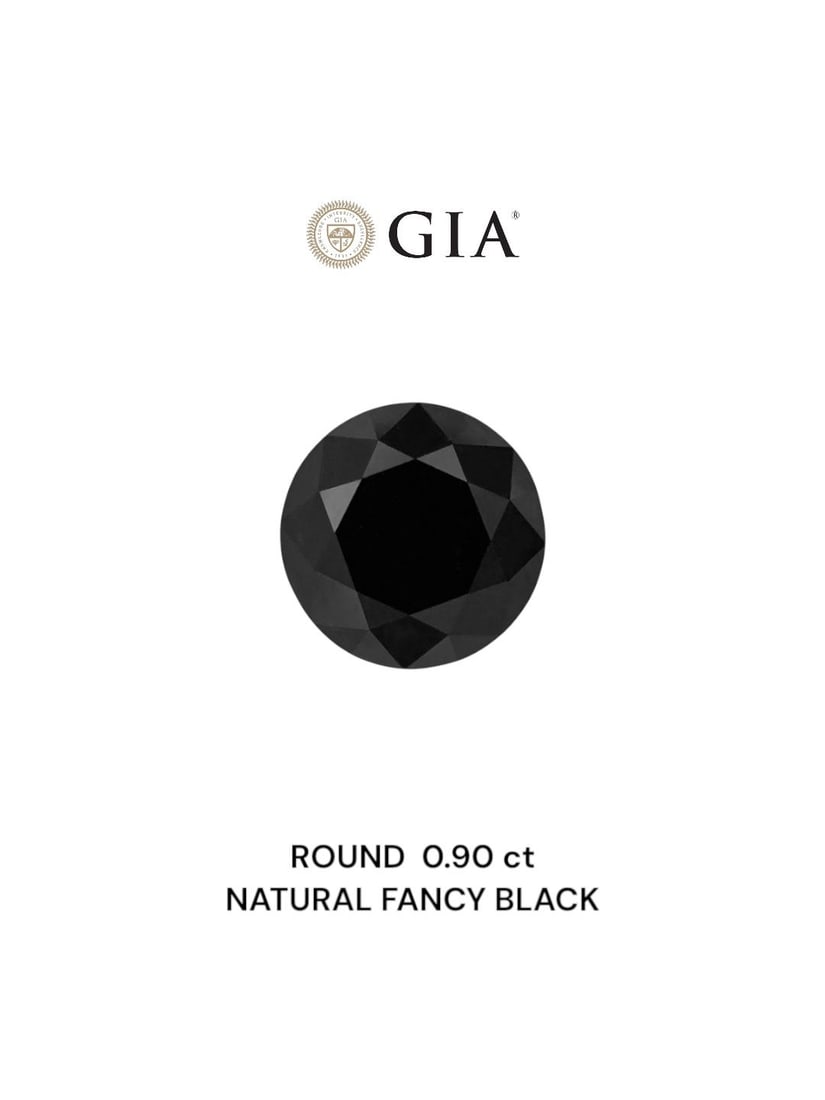 GIA Round 0.9ct Fancy Black VVS2 - Loose Natural Diamond: GIA Round 0.9ct Fancy Black VVS2 - Loose Natural Diamond GIA Round 0.9ct Fancy Black VVS2 - Loose Natural Diamond, certified by the Gemological Institute of America (GIA) with a high level of clarity 