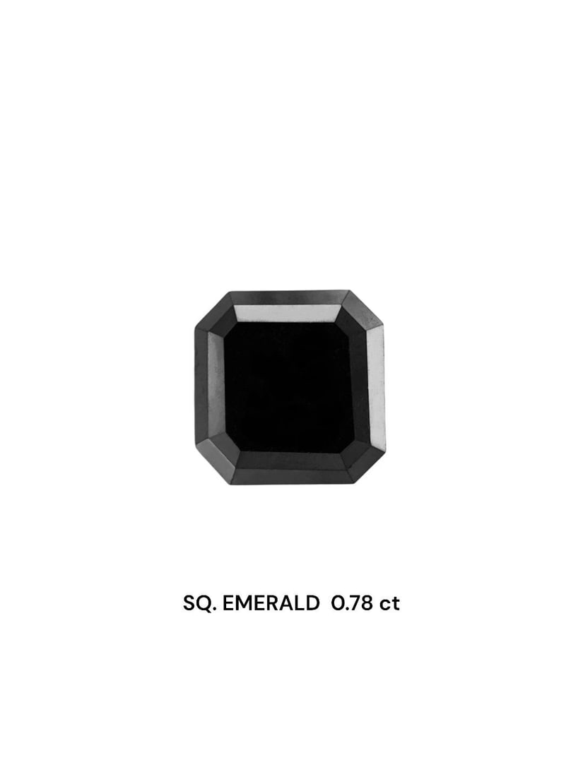 Square Emerald 0.78ct Fancy Black VVS2 - Loose Natural Diamond: Square Emerald 0.78ct Fancy Black VVS2 - Loose Natural Diamond Square Emerald 0.78ct Fancy Black VVS2 - Loose Natural Diamond. This loose natural diamond boasts an impressive square emerald cut, with 