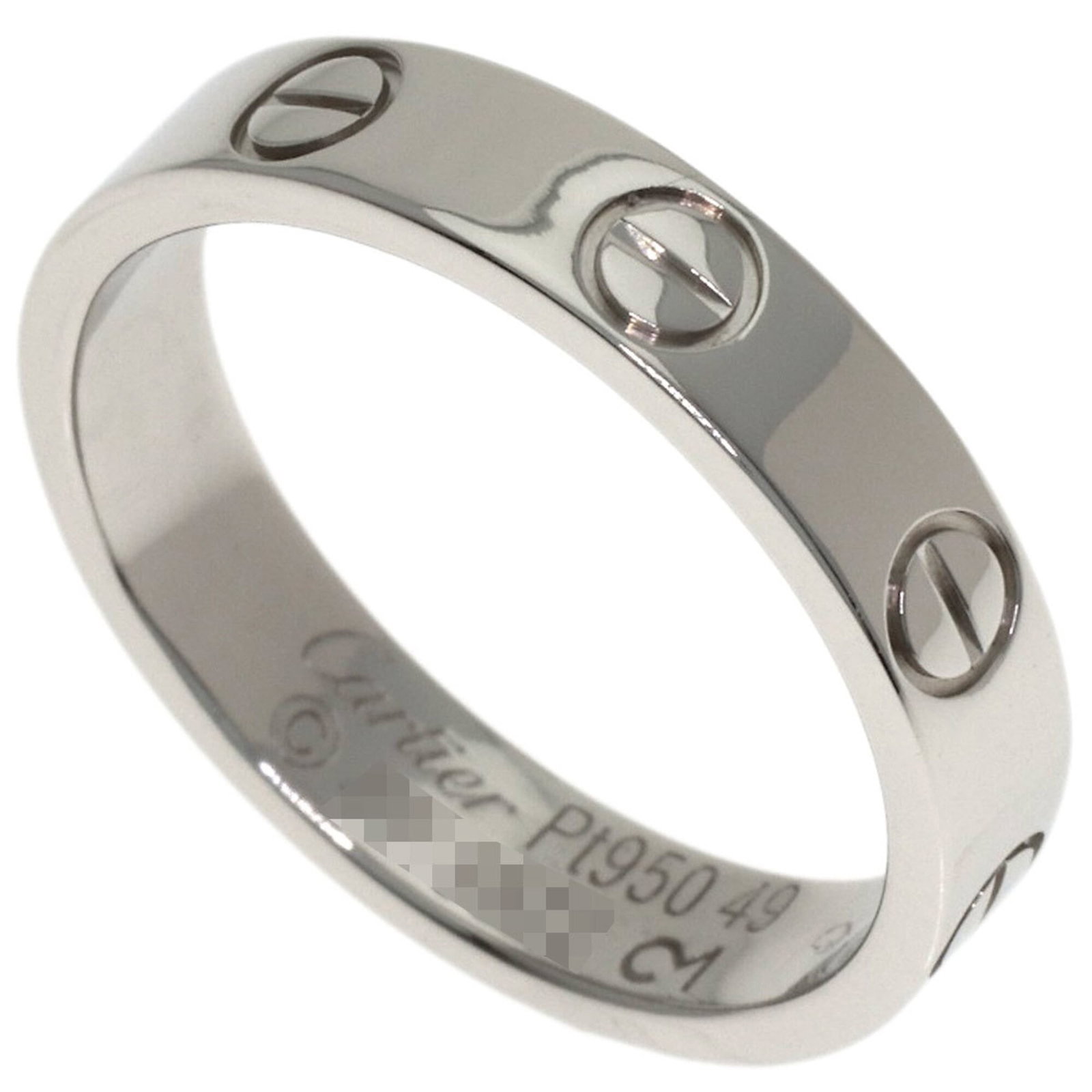 Cartier Band Ring Platinum 950: Cartier Band Ring Platinum 950 Cartier Band Ring in Platinum 950, available in US Size 5. This elegant band ring features platinum 950 material and bears a signature. A stylish accessory for women.