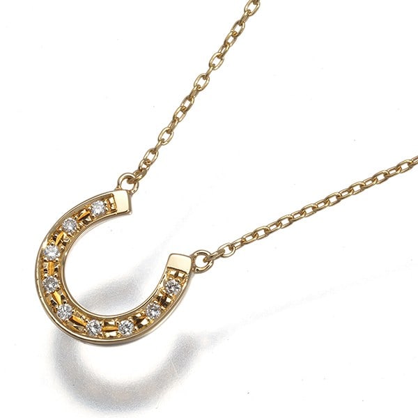 Star Jewelry Necklace Diamond 0.07Ct Horseshoe 18K 750 Yellow Gold: Star Jewelry Necklace Diamond 0.07Ct Horseshoe 18K 750 Yellow Gold 18k yellow gold horseshoe pendant necklace features a natural diamond, weighing 0.07ct, set in a sturdy and elegant design. The