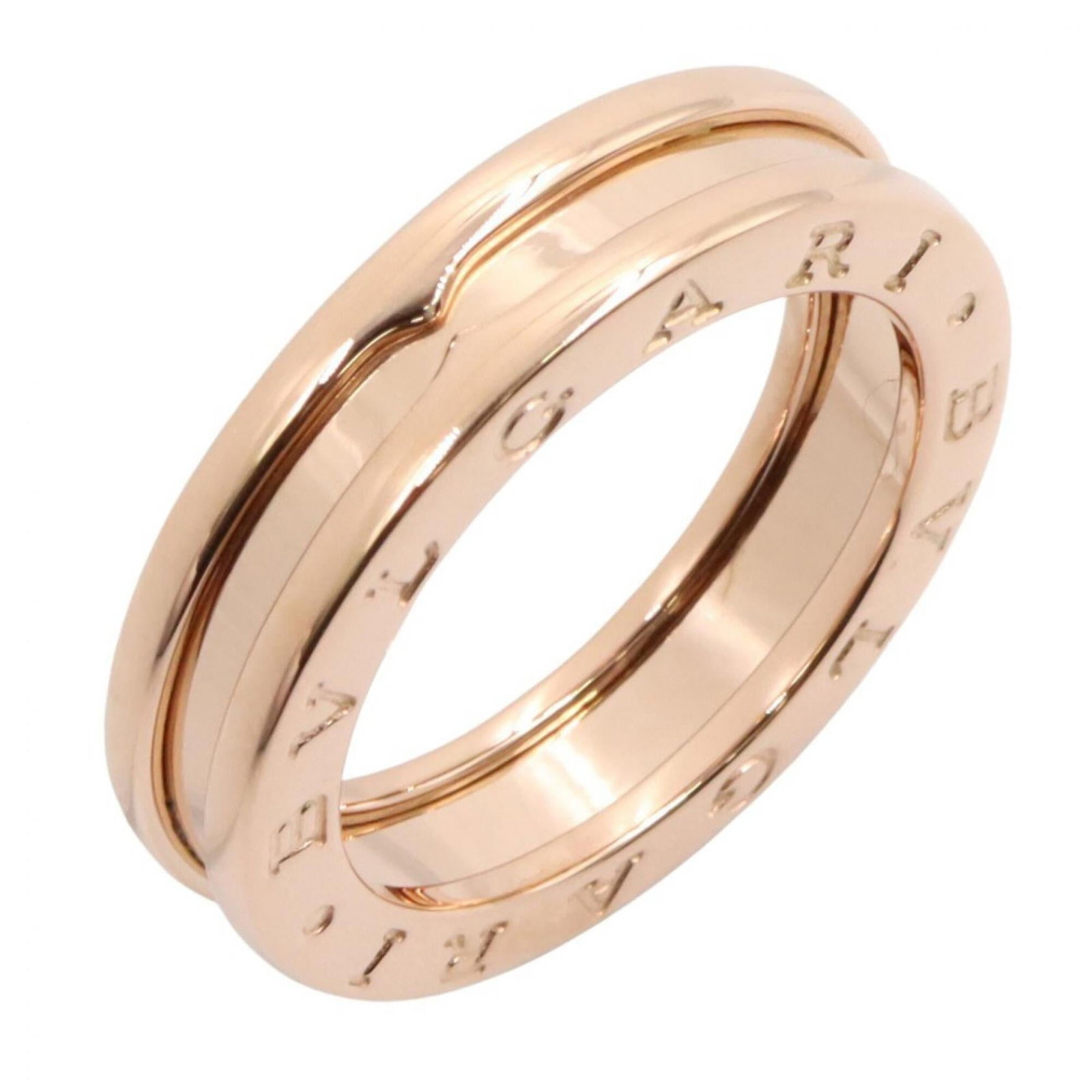 Bvlgari Band Ring Pink Gold (18K): Bvlgari Band Ring Pink Gold (18K) Pink gold (18K) band ring from Bvlgari, available in US size 6. This elegant piece features the iconic Italian brand's signature style, crafted with high-quality