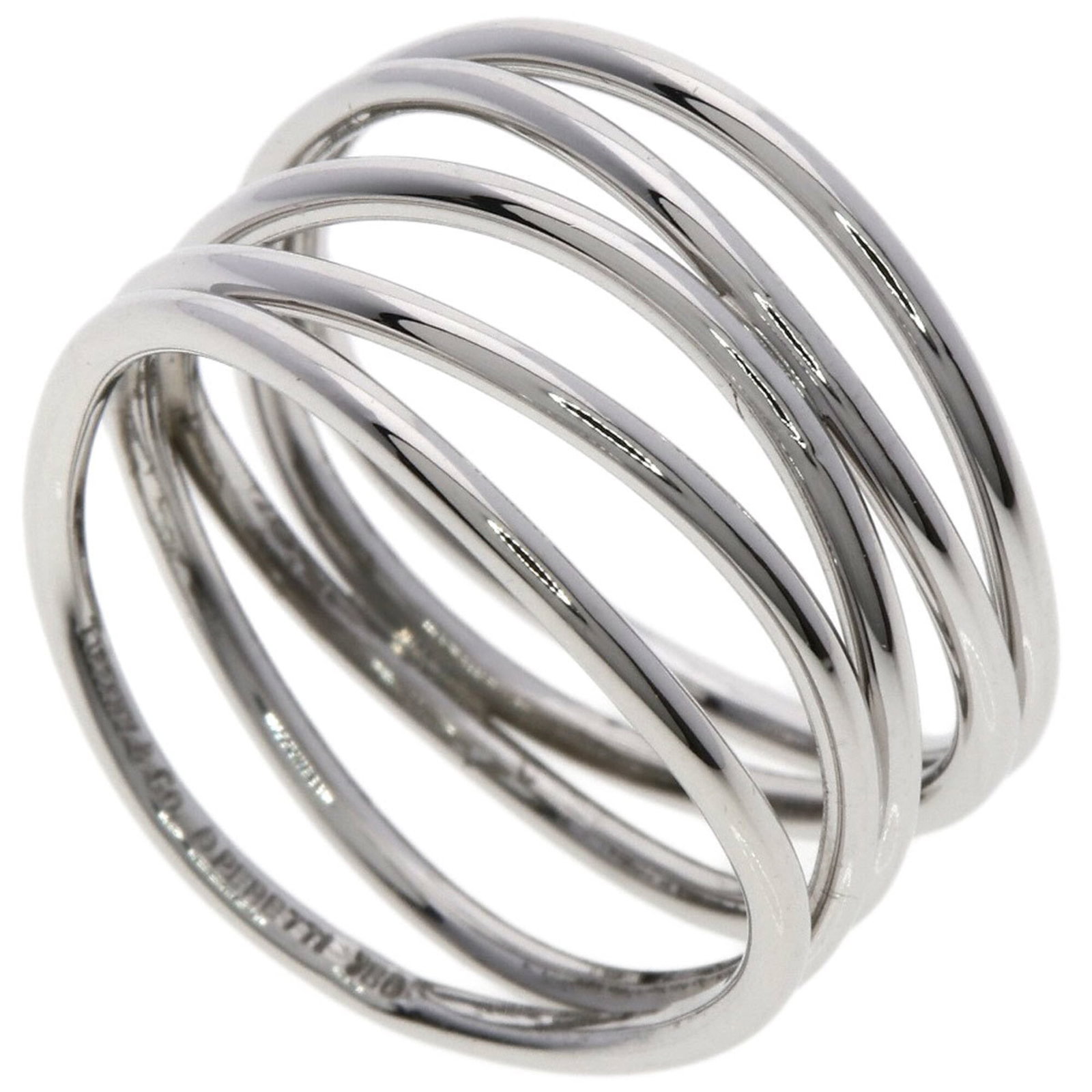 Tiffany Band Ring White Gold (18K): Tiffany Band Ring White Gold (18K) This 18K white gold band ring from Tiffany features a sleek and classic design, bearing the iconic brand's signature. Made from high-quality white gold, it boasts a 