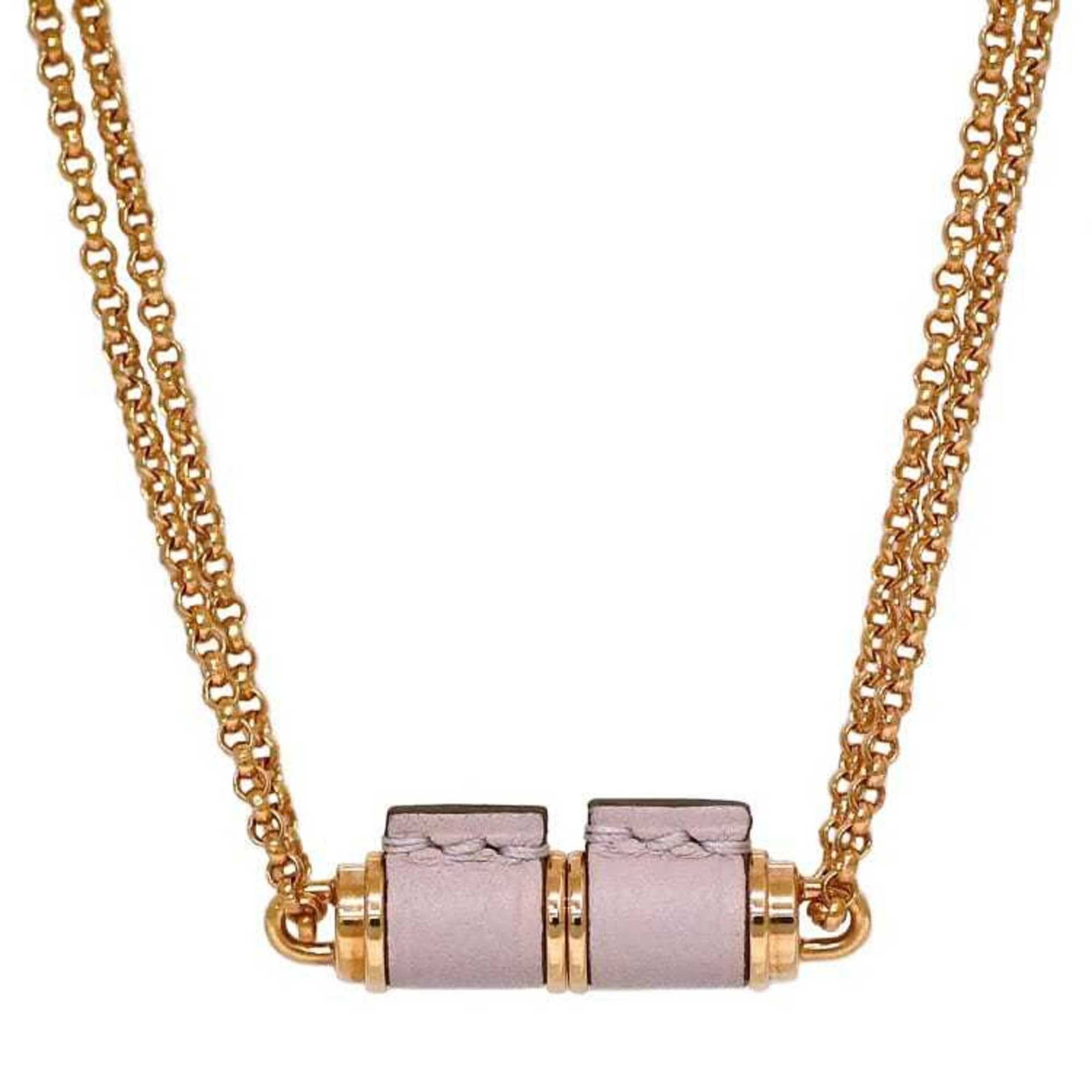 Hermes Herms Charnire Pm Necklace In Pink Gold And Leather (F-20096) With A Chain. A Fashionable: Hermes Herms Charnire Pm Necklace In Pink Gold And Leather (F-20096) With A Chain. A Fashionable The Hermes Herms Charnire Pm Necklace in pink gold and leather is a stylish accessory, featuring a chai