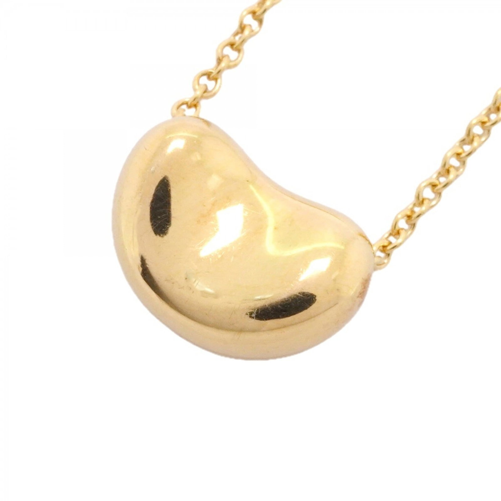 Women's Bean Necklace 18K Yellow Gold Tiffany: Women's Bean Necklace 18K Yellow Gold Tiffany 18K Yellow Gold Tiffany Bean Necklace - A delicate and elegant design, this necklace features a 7.4mm x 10.5mm pendant made from high-quality yellow gold