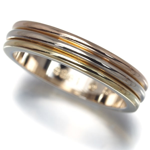 Cartier Ring Vendome Louis Cartier 3Color Eu49 18K Yg/ Wg/ Rg: Cartier Ring Vendome Louis Cartier 3Color Eu49 18K Yg/ Wg/ Rg Cartier's Vendome Louis Cartier ring boasts a striking multi-tone gold design, featuring 18k yellow, white, and rose gold. This elegant ba