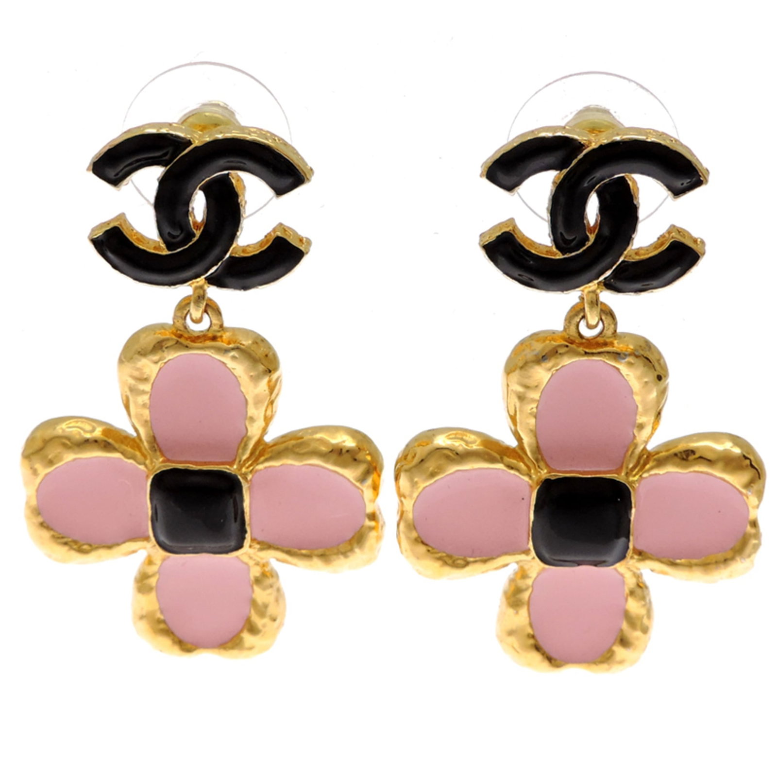 Chanel Drop Earrings: Chanel Drop Earrings Chanel Drop Earrings are sleek and sophisticated, featuring a black, gold, or pink finish. With dimensions of 42.10mm x 26.80mm, these earrings add a touch of elegance to any outf
