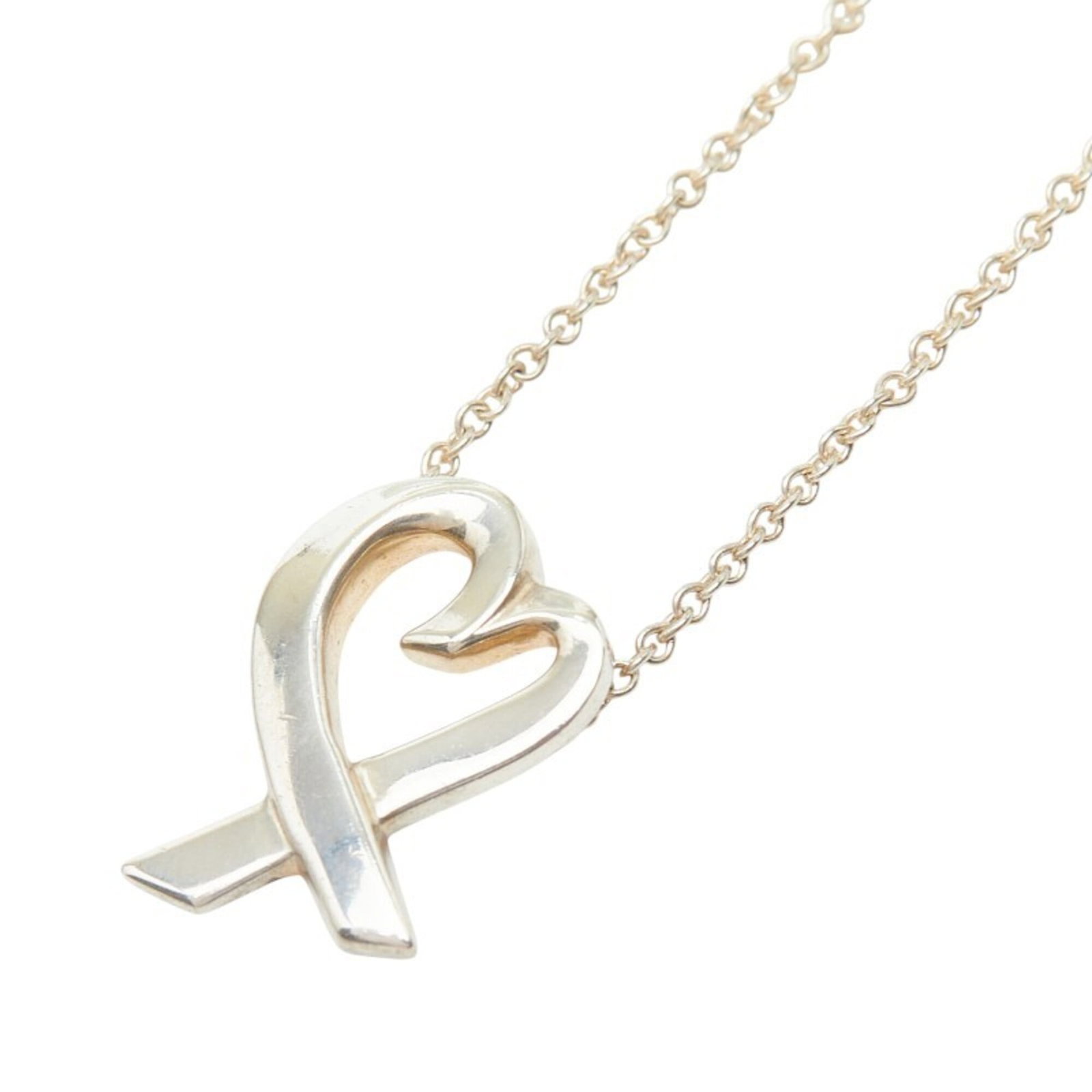 Tiffany & Co. Loving Heart Necklace Sv925 Silver Women'S.: Tiffany & Co. Loving Heart Necklace Sv925 Silver Women'S. Tiffany & Co. Loving Heart Necklace in sterling silver (925) features a delicate design with a pendant size of 14.7mm x 10.3mm, set against a 