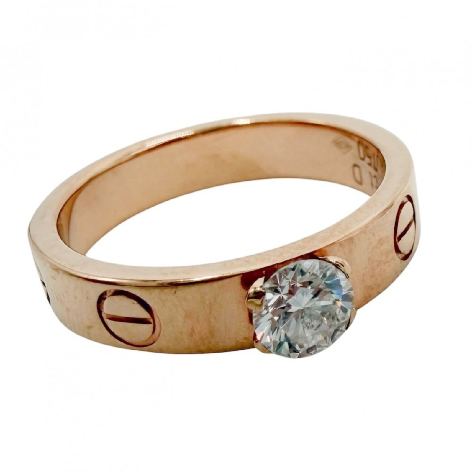 Pink Gold Cartier Band Ring 18K: Pink Gold Cartier Band Ring 18K Pink Gold Cartier Band Ring 18K - A beautiful piece from renowned luxury brand Cartier, crafted in 18K pink gold. This band ring features a classic design that suits wo