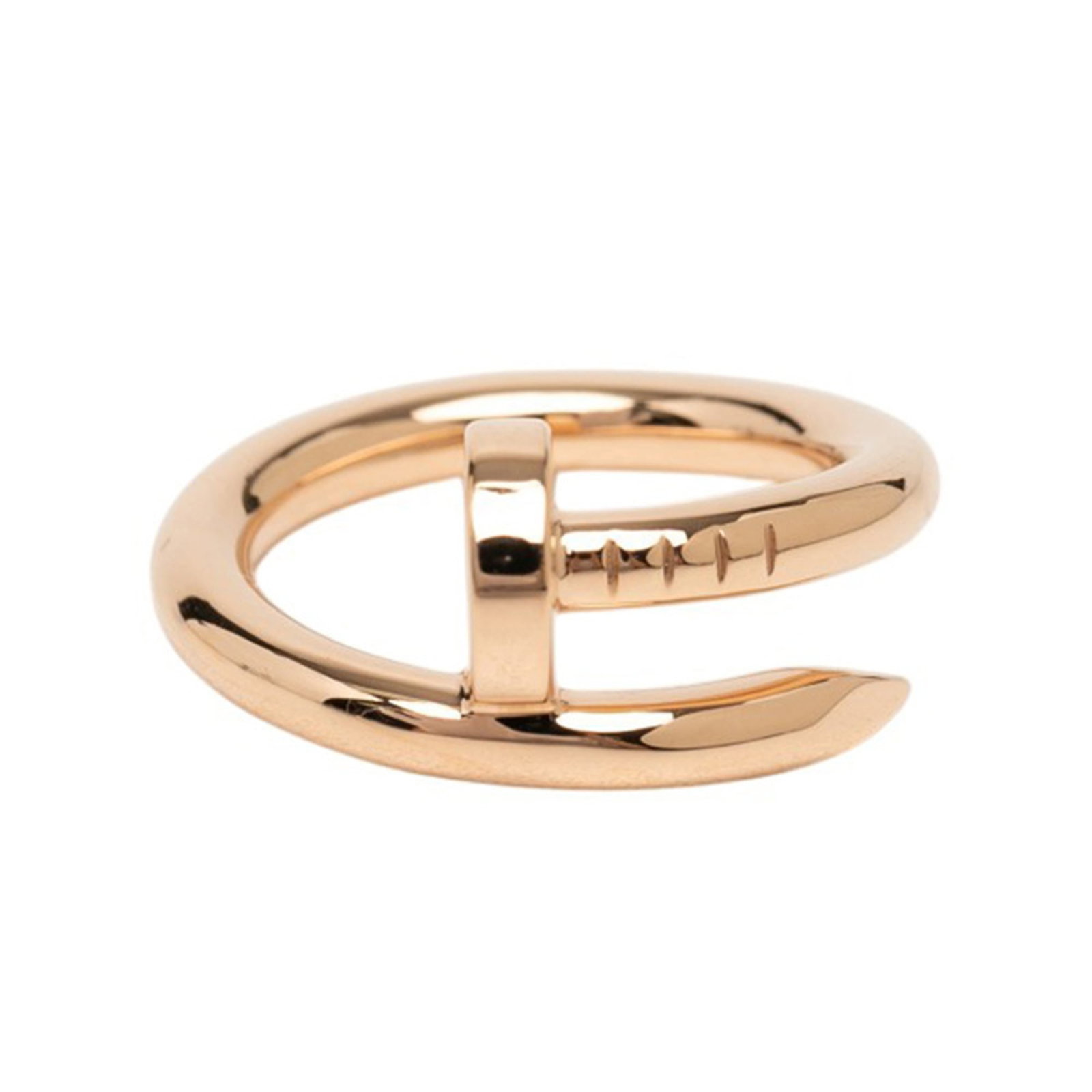 Pink Gold Cartier Band Ring 18K: Pink Gold Cartier Band Ring 18K Pink Gold Cartier Band Ring 18K - A delicate and elegant band ring from the renowned French luxury brand, featuring 18K pink gold material. This US size 2 ring boasts a