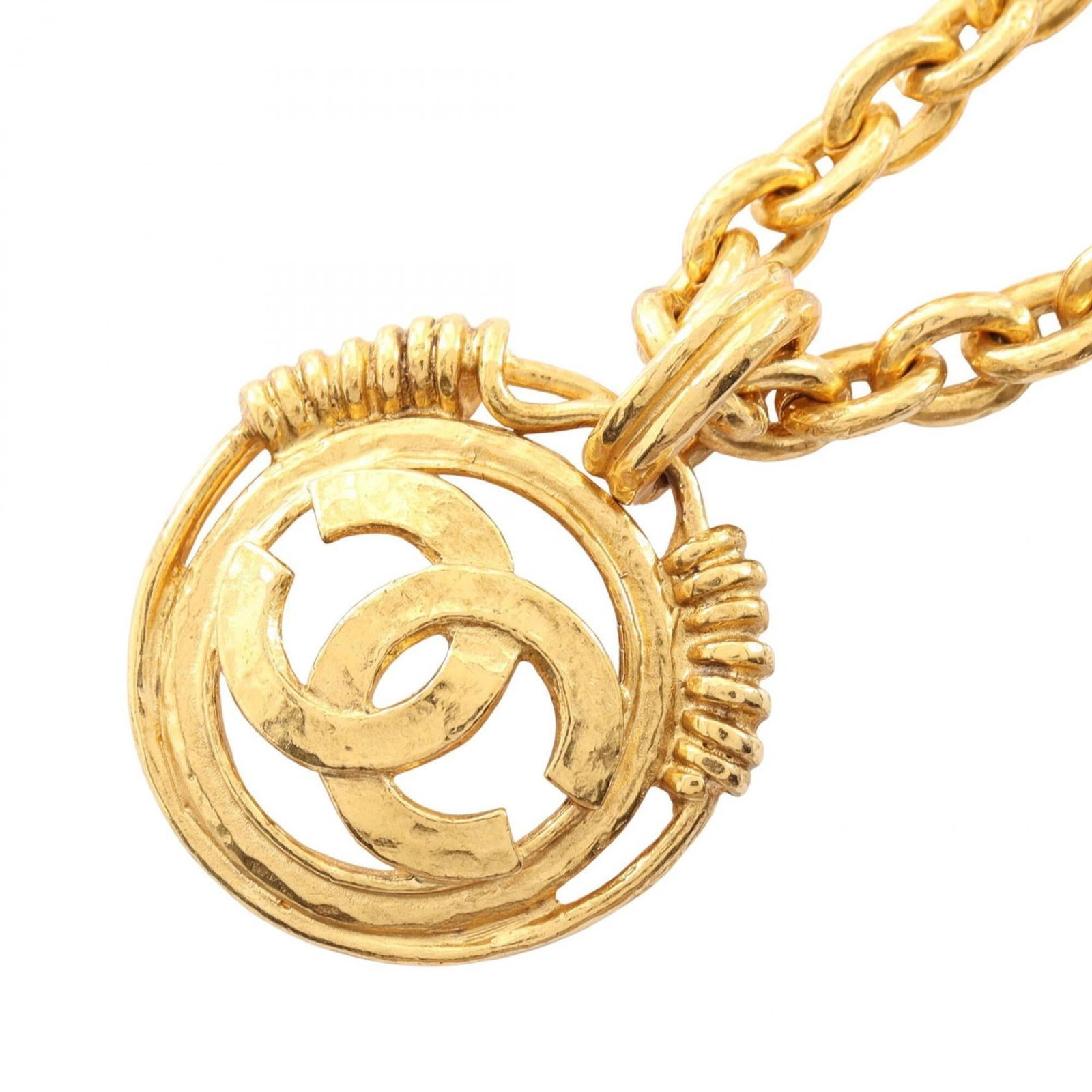 Chanel Coco Mark Circle Necklace Gold Plated (Gp) Women'S Tone: Chanel Coco Mark Circle Necklace Gold Plated (Gp) Women'S Tone Gold Plated Circle Pendant from Chanel's Coco Mark Collection, featuring a 42mm x 42mm gold plated circle pendant on an adjustable chain 