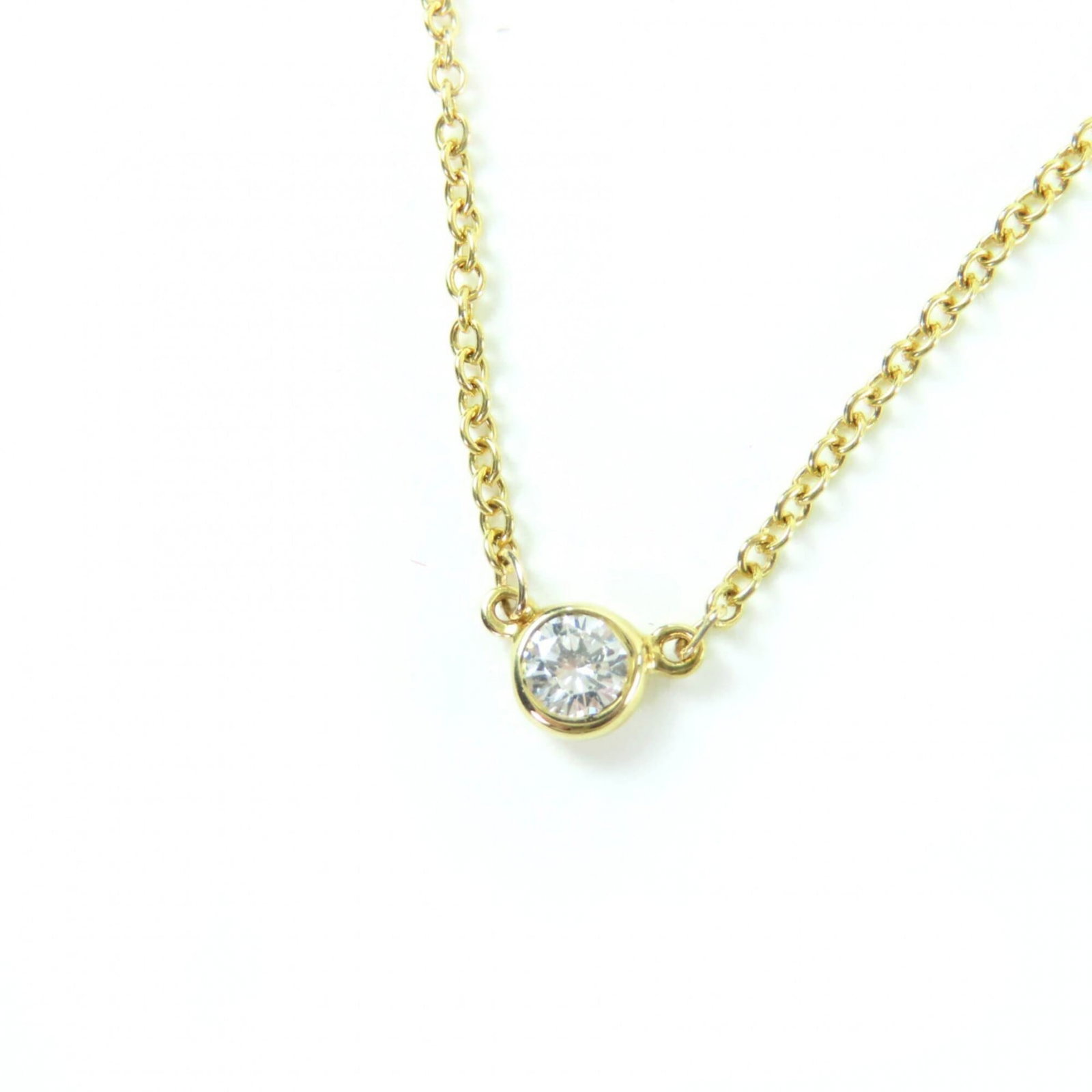 Tiffany&Co Elsa Peretti Diamond 18K 0.05Ct Single Pendant Necklace K18 Yg Gold 750 Diameter 3.5Mm: Tiffany&Co Elsa Peretti Diamond 18K 0.05Ct Single Pendant Necklace K18 Yg Gold 750 Diameter 3.5Mm The Tiffany&Co Elsa Peretti Diamond 18K 0.05Ct Single Pendant Necklace boasts an elegant design with a