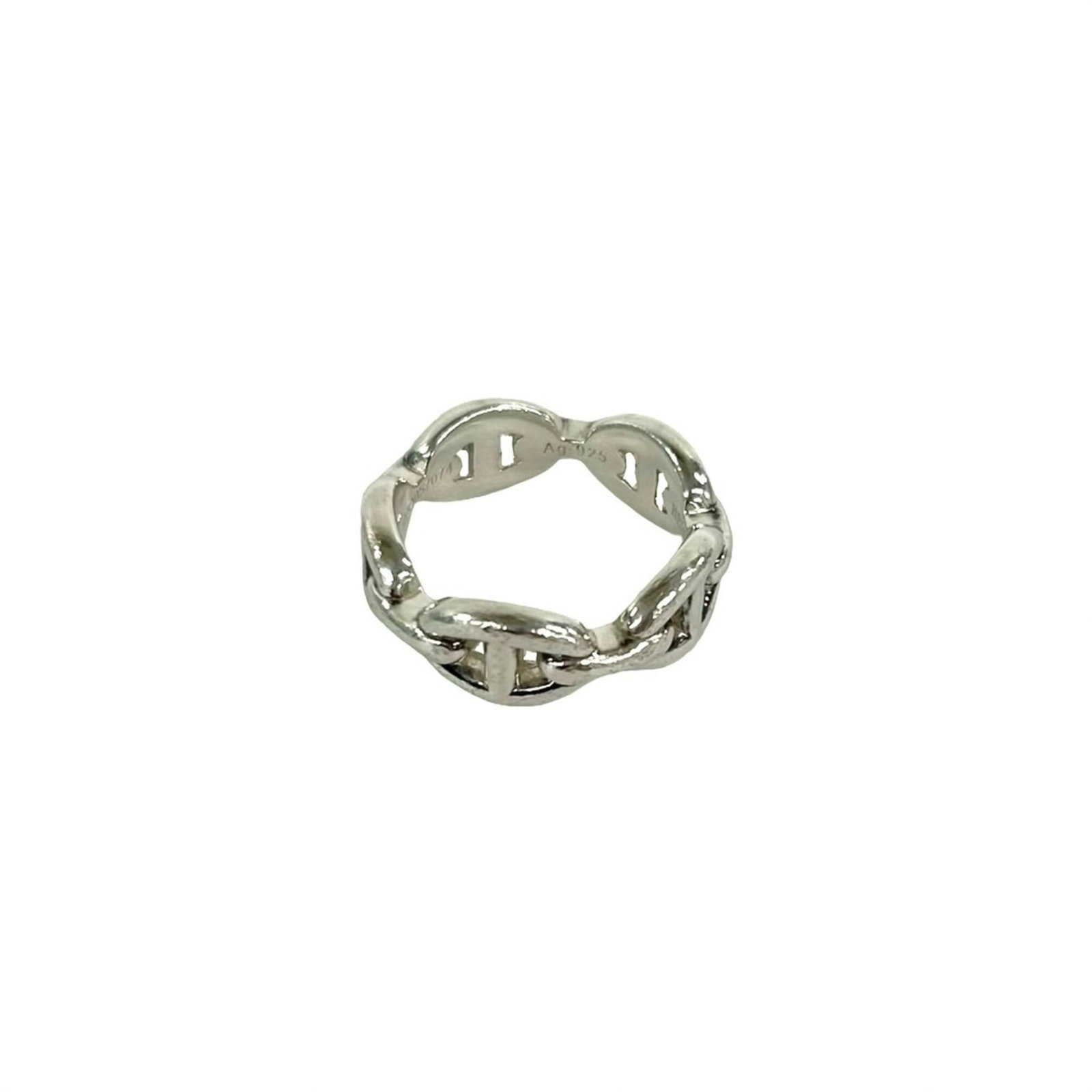 Ring of Silver Band by Hermes: Ring of Silver Band by Hermes Silver Band ring by Hermes, a sleek and sophisticated accessory in 925 sterling silver. This women's band ring features a classic design with a simple yet elegant style