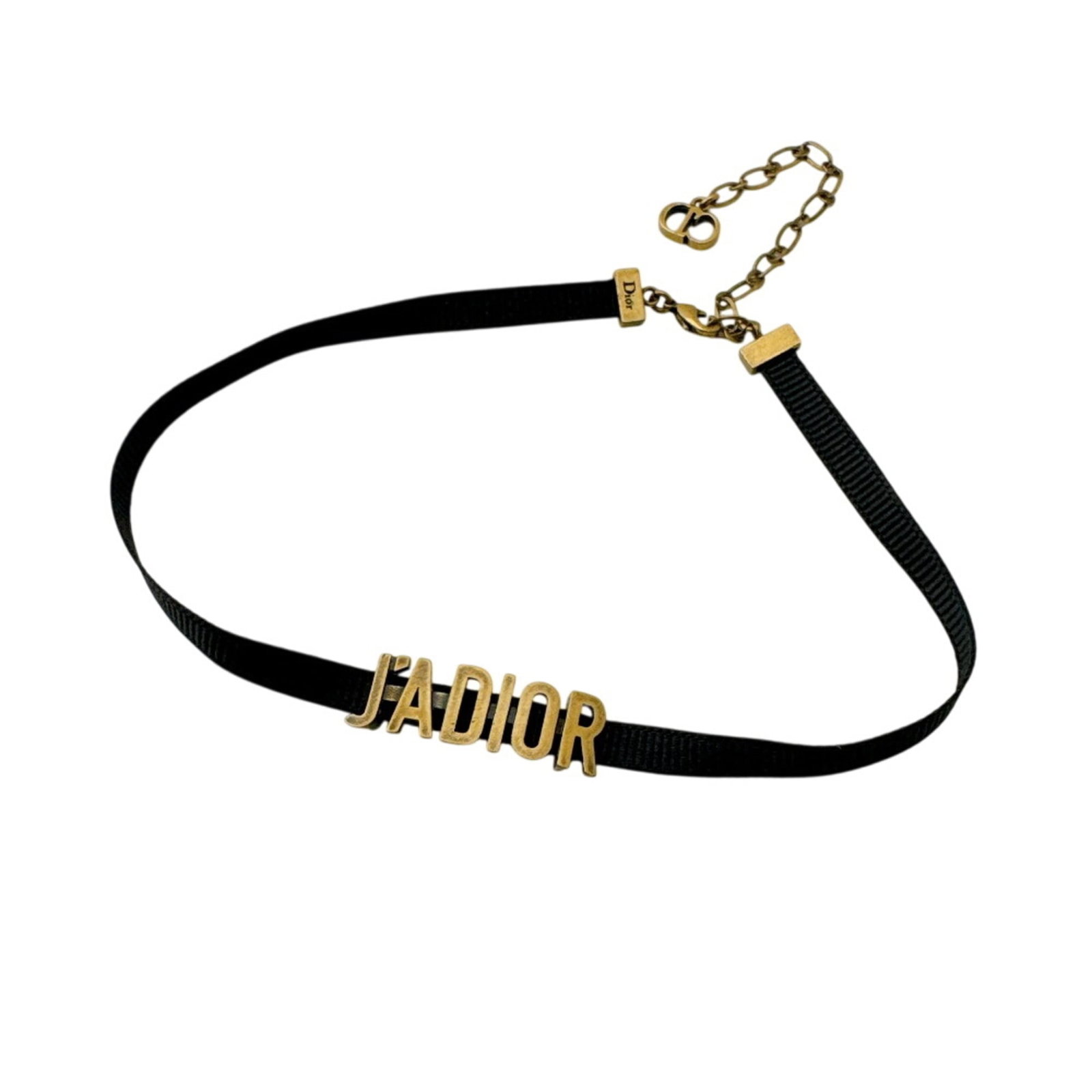 Black Dior J A Choker Christian: Black Dior J A Choker Christian Black Dior J A Choker Christian necklace features gold plating in black and gold colors, with a choker style designed for women. The item bears a signature from the art