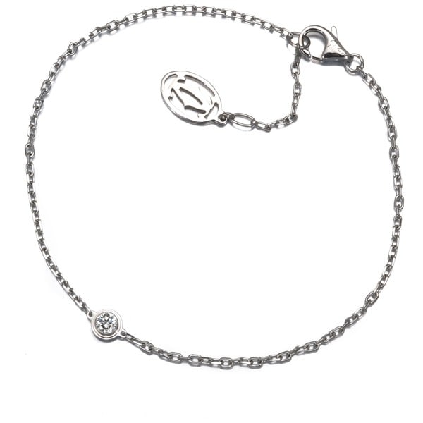 Cartier Bracelet Diamond D'Amour Sm 18K 750 White Gold: Cartier Bracelet Diamond D'Amour Sm 18K 750 White Gold Cartier's iconic Diamond D'Amour bracelet shines in 18k white gold, its sleek design adorned with a natural diamond. The subtle width and elegant