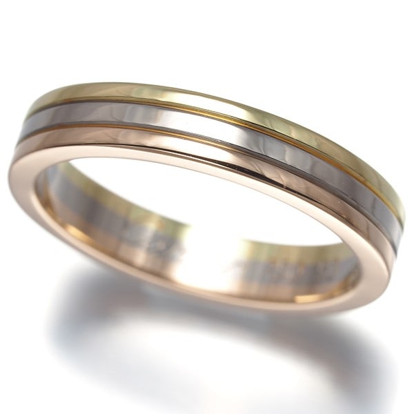 Cartier Ring Vendome Louis Cartier 3Color Eu50 18K Yg/ Wg/ Rg: Cartier Ring Vendome Louis Cartier 3Color Eu50 18K Yg/ Wg/ Rg 18k Yellow Gold, White Gold, and Rose Gold Multi-Tone Cartier Ring Vendome Louis Cartier EU50 Size. This multi-tone ring features a unique