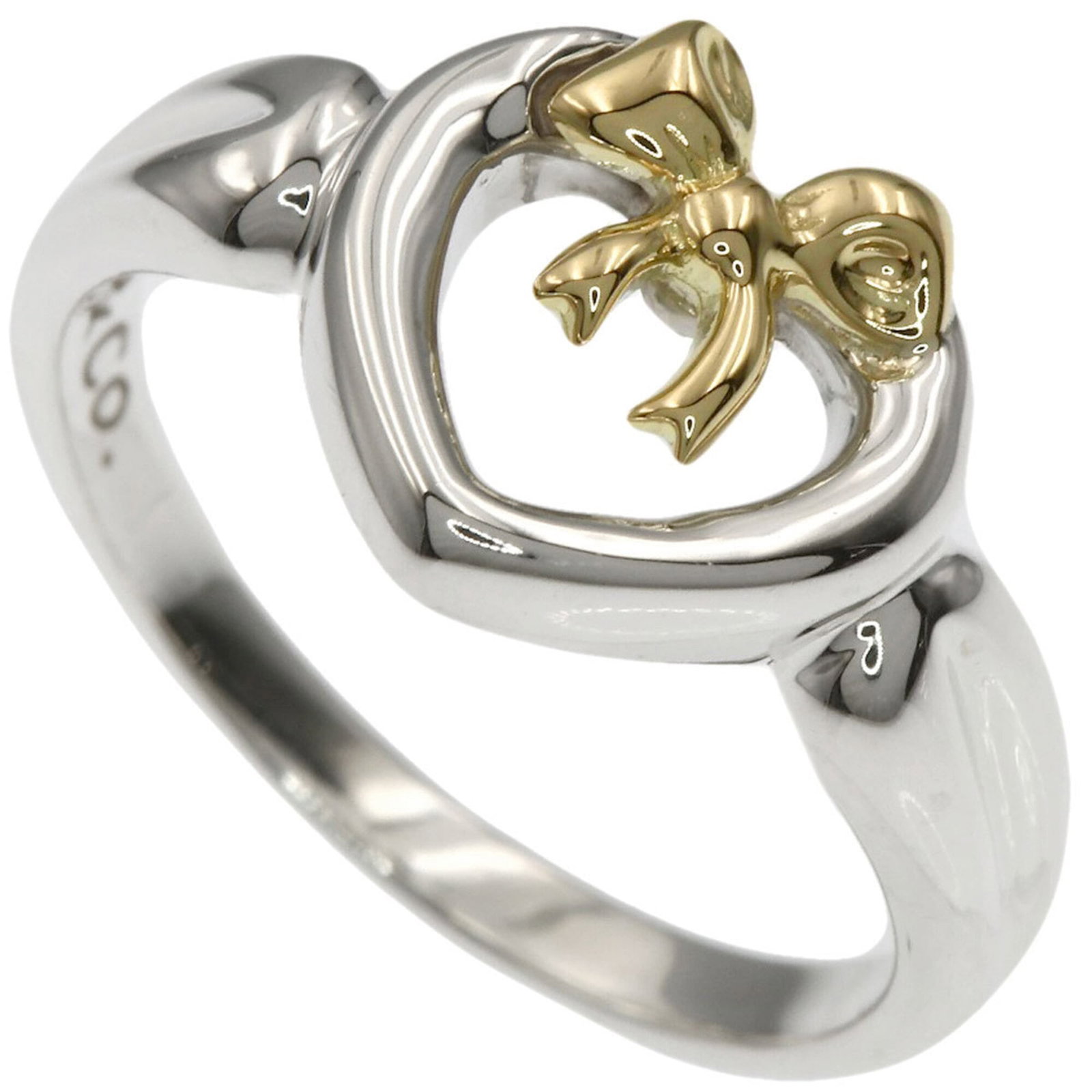 Yellow Gold Silver Tiffany Ring Band: Yellow Gold Silver Tiffany Ring Band Yellow Gold Silver Tiffany Ring Band - A beautiful band ring featuring a combination of silver and yellow gold (18K) in a striking design. This US Size 6 band show