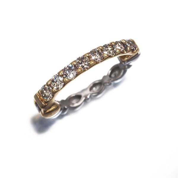 Brown Diamond 0.32Ct Piering Single Earring 18K 750 Yellow Gold/ 950 Platinum: Brown Diamond 0.32Ct Piering Single Earring 18K 750 Yellow Gold/ 950 Platinum Yellow Gold and Platinum Earring Features a Natural Brown Diamond, Totaling 0.32ct in Design Size. The Single Earring is C