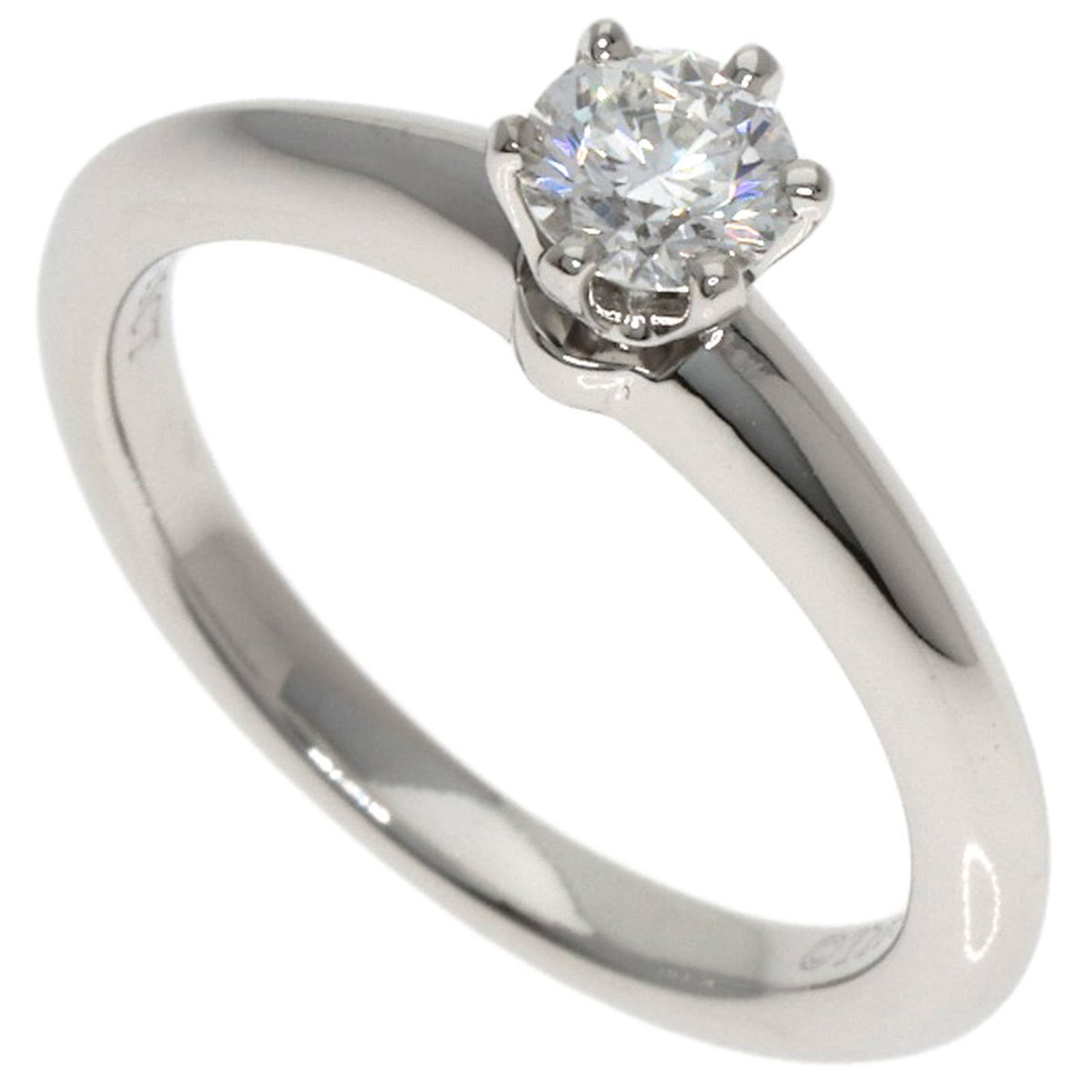 Tiffany Band Ring Platinum 950: Tiffany Band Ring Platinum 950 Platinum band ring from Tiffany, featuring a 0.25 carat diamond and weighing 3.7g, available in women's US size 3.5. This platinum band showcases a high-quality diamond