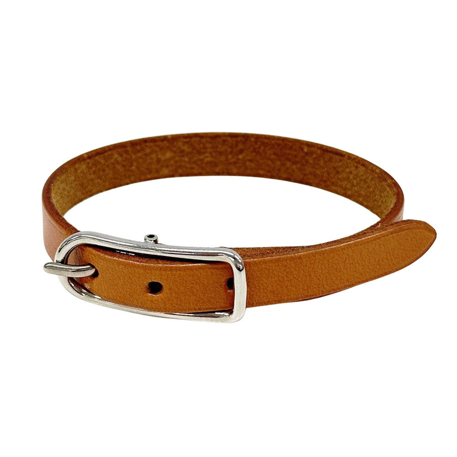 Hermes Charm Bracelet Leather: Hermes Charm Bracelet Leather Brown leather charm bracelet from Hermes, measuring 16cm-18.5cm in length, featuring the iconic brand's signature style. This classic design showcases high-quality crafts