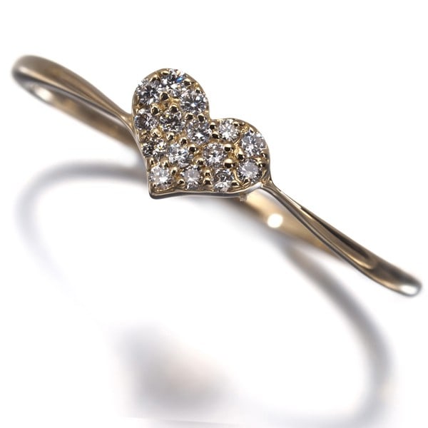 Samantha Tiara Ring Diamond 0.07Ct Paved Heart Us6.5 18K 750 Yellow Gold: Samantha Tiara Ring Diamond 0.07Ct Paved Heart Us6.5 18K 750 Yellow Gold Samantha Tiara Ring features a delicate pave design with a 0.07ct diamond at its center, set in 18K yellow gold. The ring's sle