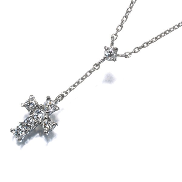 Vendome Necklace Diamond 0.23Ct Cross Y-Drop 950 850 Platinum: Vendome Necklace Diamond 0.23Ct Cross Y-Drop 950 850 Platinum Vendome's Y-Drop Platinum Necklace showcases a stunning 0.23ct diamond, expertly set in a sleek and sophisticated design. The platinum met