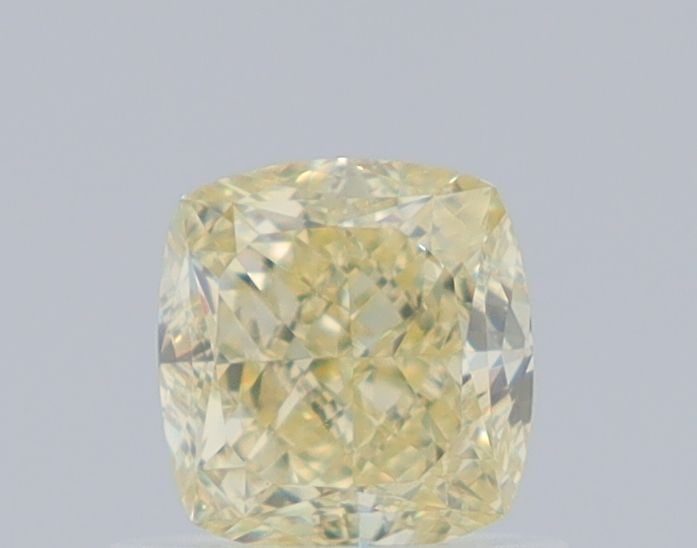 GIA Cushion Brilliant 0.77ct Fancy Light Yellow VVS2 - Loose Natural Diamond: GIA Cushion Brilliant 0.77ct Fancy Light Yellow VVS2 - Loose Natural Diamond GIA certified Fancy Light Yellow VVS2 diamond, measuring 5.14L x 4.87W x 3.26H, boasts exceptional clarity and a vibrant ye