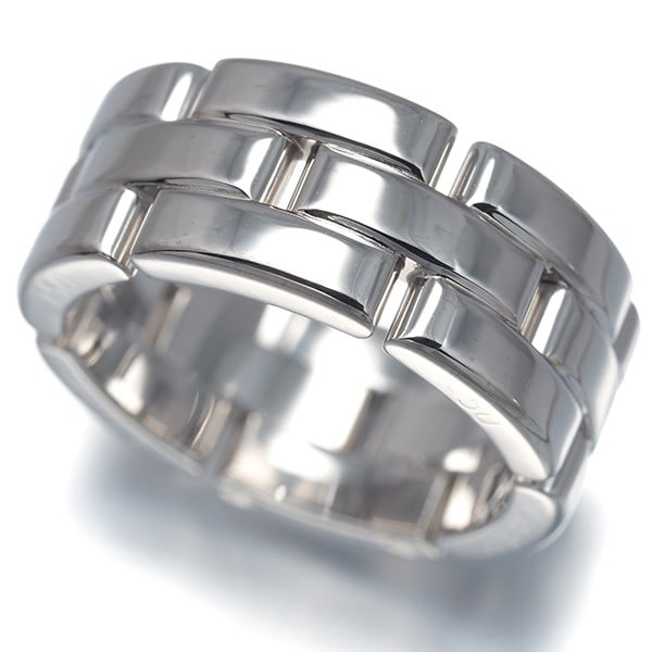 Cartier Ring Maillon Panthere 3-Row Eu50 18K 750 White Gold: Cartier Ring Maillon Panthere 3-Row Eu50 18K 750 White Gold Cartier's Maillon Panthere ring boasts three rows of elegant white gold, showcasing the brand's signature style. This 18k white gold piece f