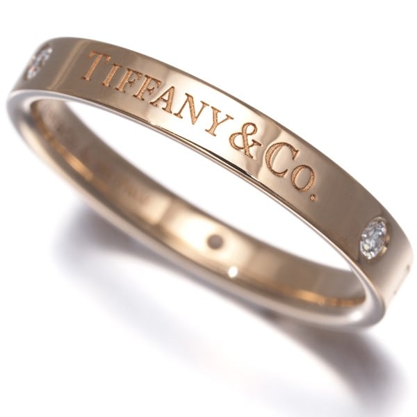Tiffany&Co. Ring Diamond Flat Band 3P Us7.75 18K 750 Rose Gold: Tiffany&Co. Ring Diamond Flat Band 3P Us7.75 18K 750 Rose Gold Tiffany & Co.'s 18k rose gold flat band ring showcases a beautiful diamond, carefully crafted into a timeless design. This elegant piece 