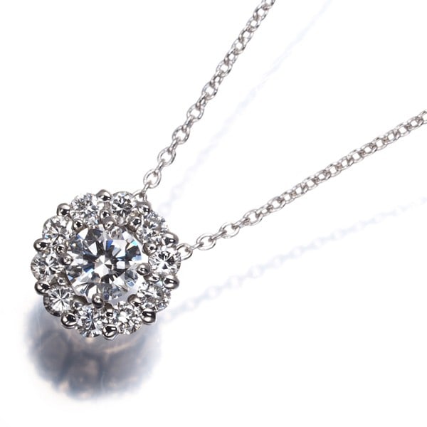 Circle necklace 0.21ct white gold diamond 0.22ct (1 of 4)