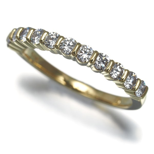 Tiffany&Co. Ring Diamond Half Eternity Us4.75 18K 750 Yellow Gold: Tiffany&Co. Ring Diamond Half Eternity Us4.75 18K 750 Yellow Gold Tiffany & Co.'s iconic yellow gold ring features a stunning diamond set in a half eternity design, creating a beautiful and timeless p