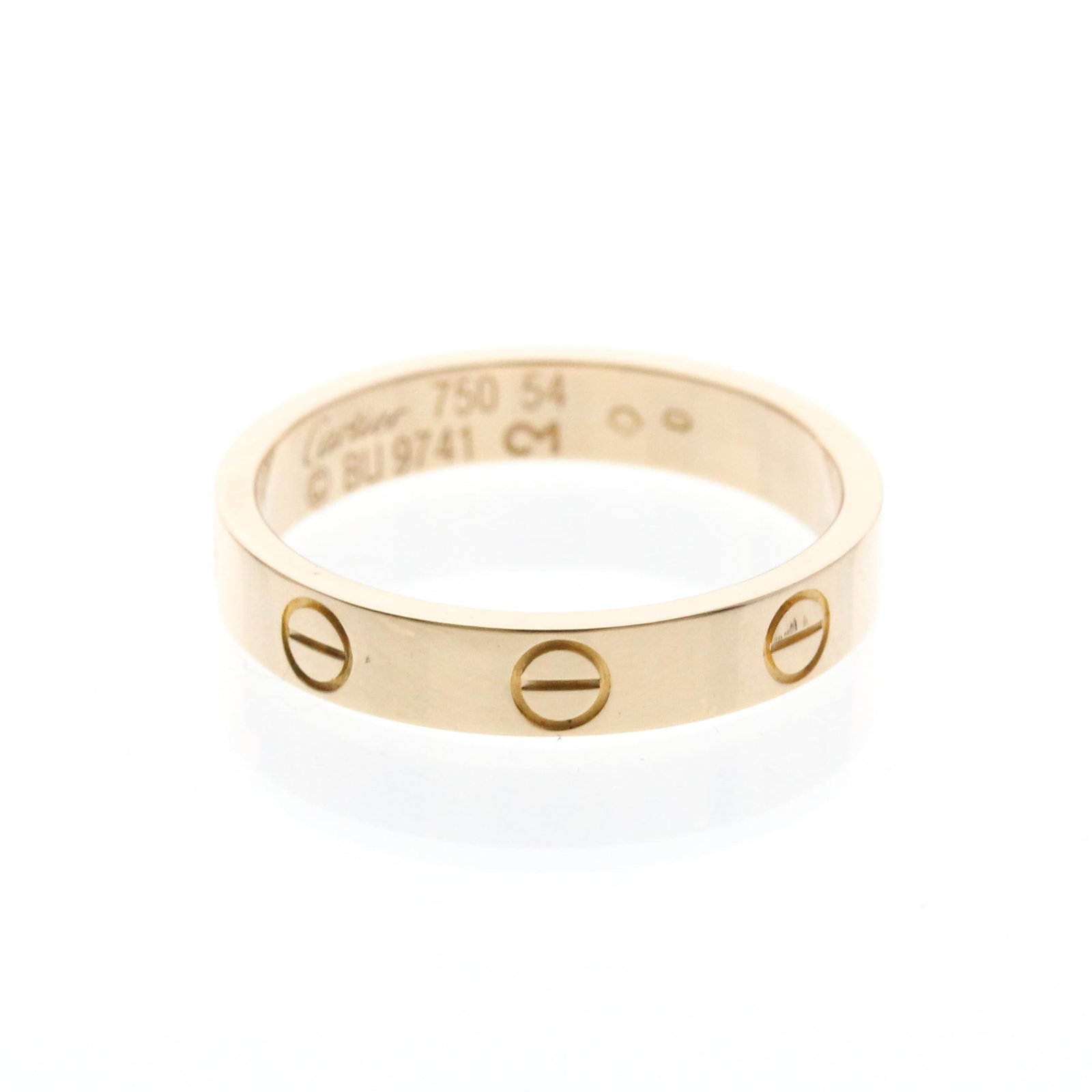 Pink Gold Cartier Band Ring 18K: Pink Gold Cartier Band Ring 18K Pink Gold Cartier Band Ring 18K - A sleek and elegant pink gold band ring from the renowned luxury brand Cartier, crafted with 18K metal and measuring 54 US size. This 
