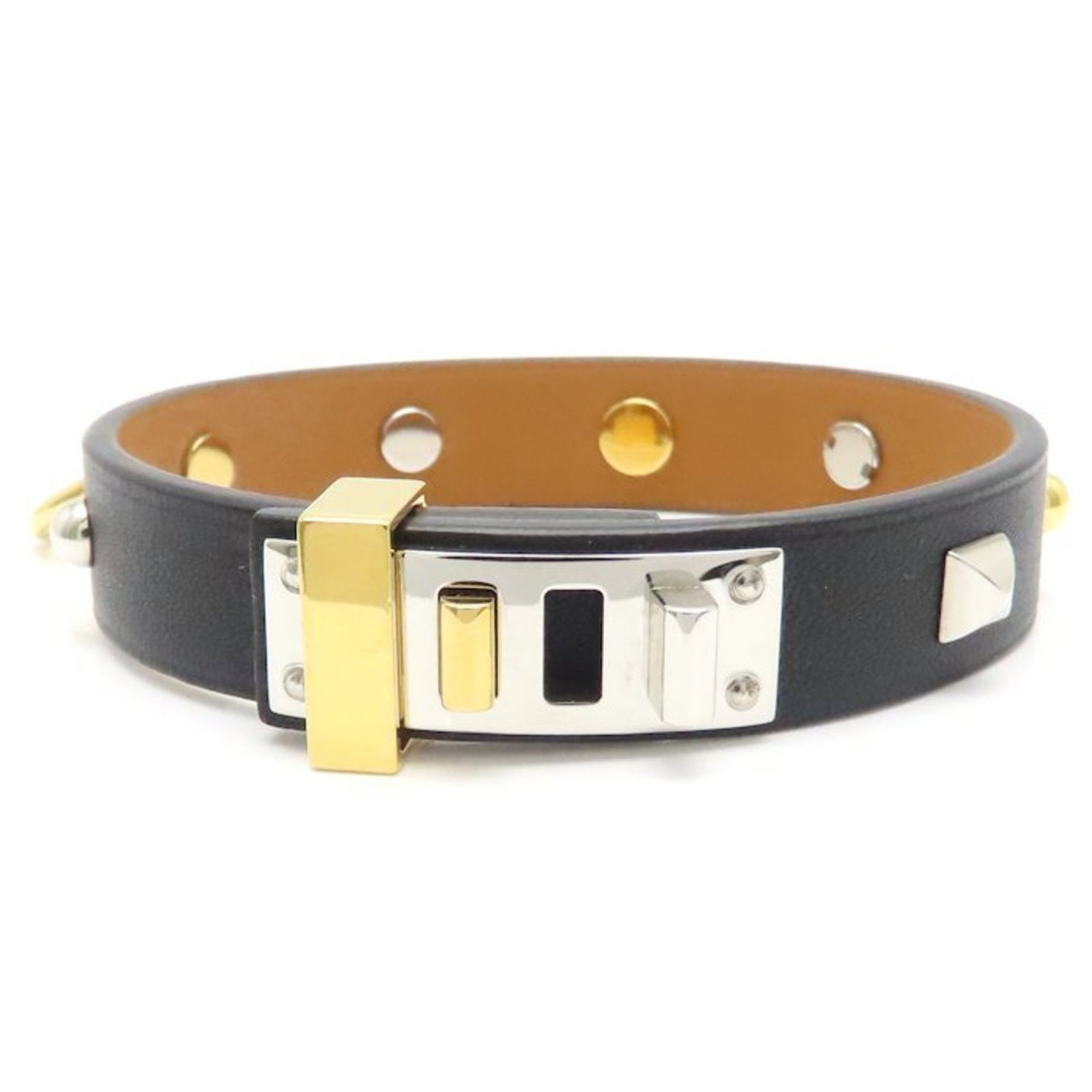 Bangle Leather Brass Hermes - 2
