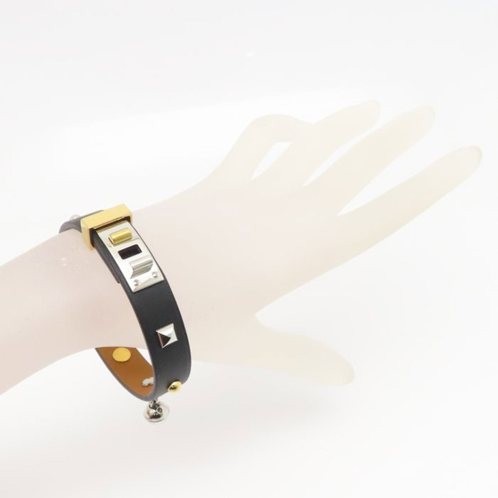 Bangle Leather Brass Hermes - 3