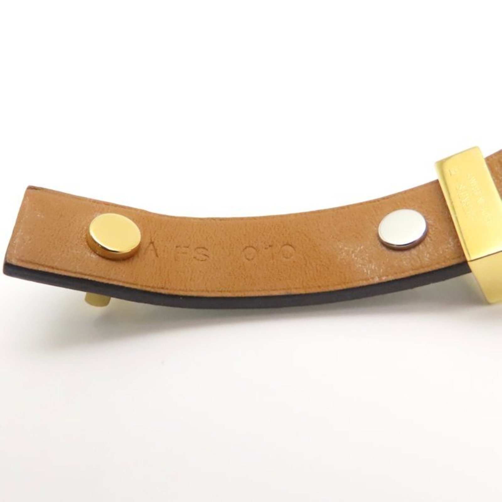 Bangle Leather Brass Hermes - 4